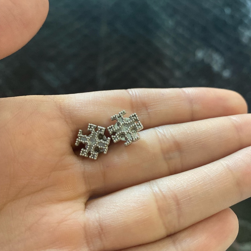 Tory Burch Logo Stud Earrings